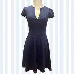 NWOT Tea n Rose Midnight Blue Jersey Fit & Flare Dress, Size S, MSRP $52