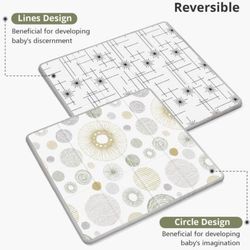 Reversible Playmats, Foldable Baby Play Mat, 50X50x0.4 inches, Waterproof Playpen Mat for Babies and Toddlers Kids, Safe Playmat for Tummy Time, gift