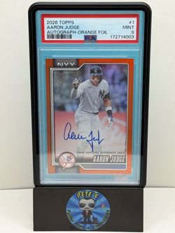 2026 Topps Series 1 Flagship Real One Auto Aaron Judge #1 Orange Foil /25 PSA 9