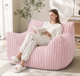 Bean Bag Chair for Adults with Armrests，Memory Foam Filled Big BeanBag Sofa，Bean Bag Chair with Removable Washable Cover