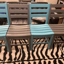 POLYWOOD La Casa Café Chairs (Set of 4) – Aruba Blue & Slate Gray