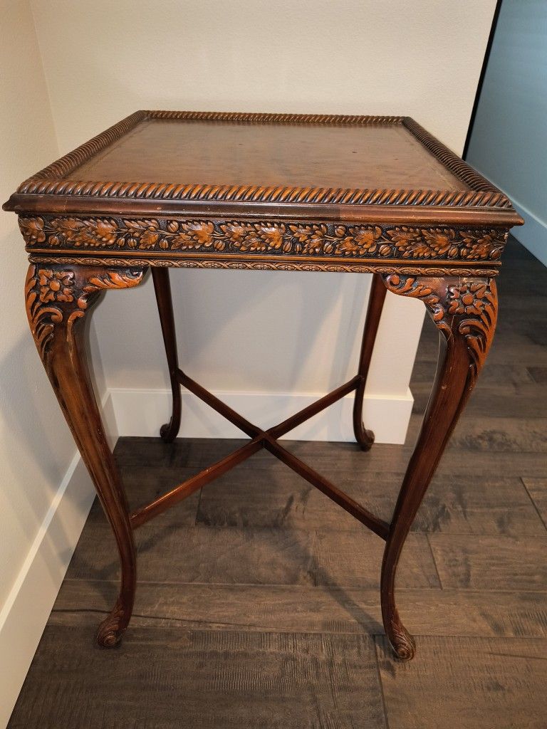 Leather Topped Occasional Table