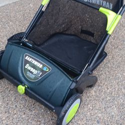 Earthwise Sweep It! 21" Manual Push Lawn Sweeper Like New Perfect For Leaves