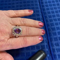 Zambian Amethyst And White Topaz Ring Valentines 💘 This Is It