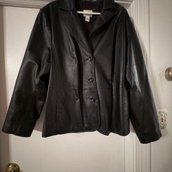 Leather Coat Genuine From JC Penney’s.  Size 3x 