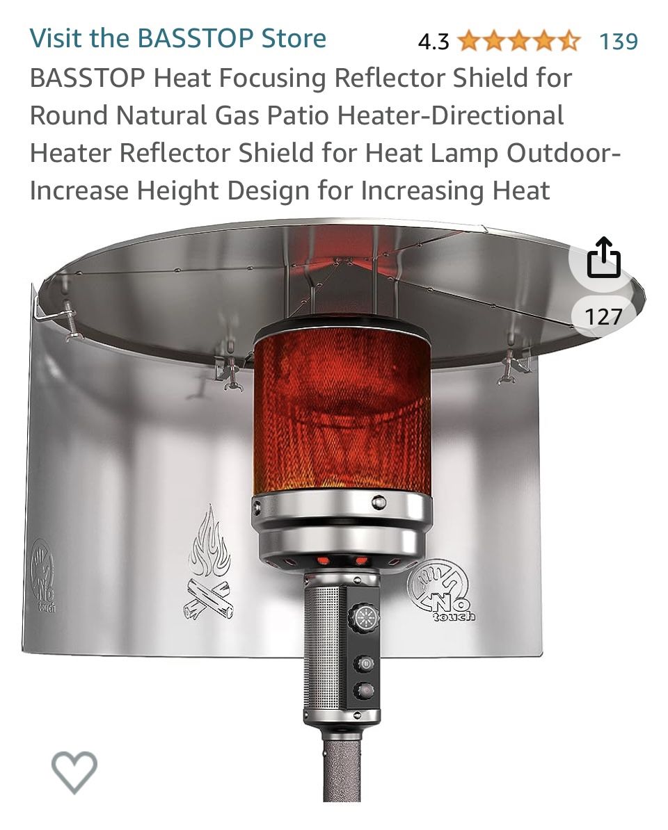 Heat Focusing Reflector Shield for round Natural Gas Patio Heater-Direct,  NEW !! for Sale in Westminster, CA - OfferUp