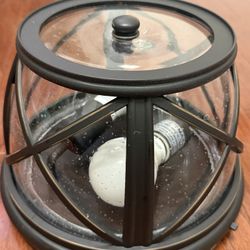 Outside Oil Designer Bronze LED Light With Beautiful Bubbles In Glass Msrp 125