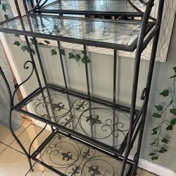 Cast iron indoor outside glass shelves