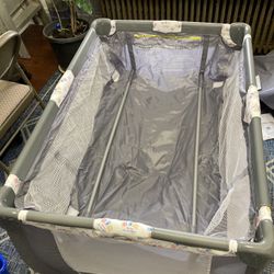 Baby Crib, Neutral Color Gray, Like New