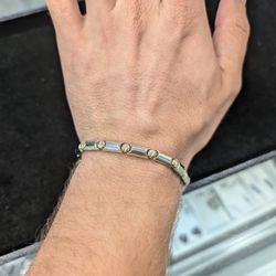 14kt YG 7" 6mm Fancy Link Bracelet 