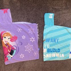 2 Frozen / Elsa / Olaf Snowman / Children’s Disney Hooded Bath Towels