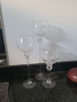 Crackled Glass Candle Holders