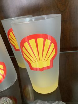 Vintage Shell Oil Drinking Glasses / Gas Station Memorabilia