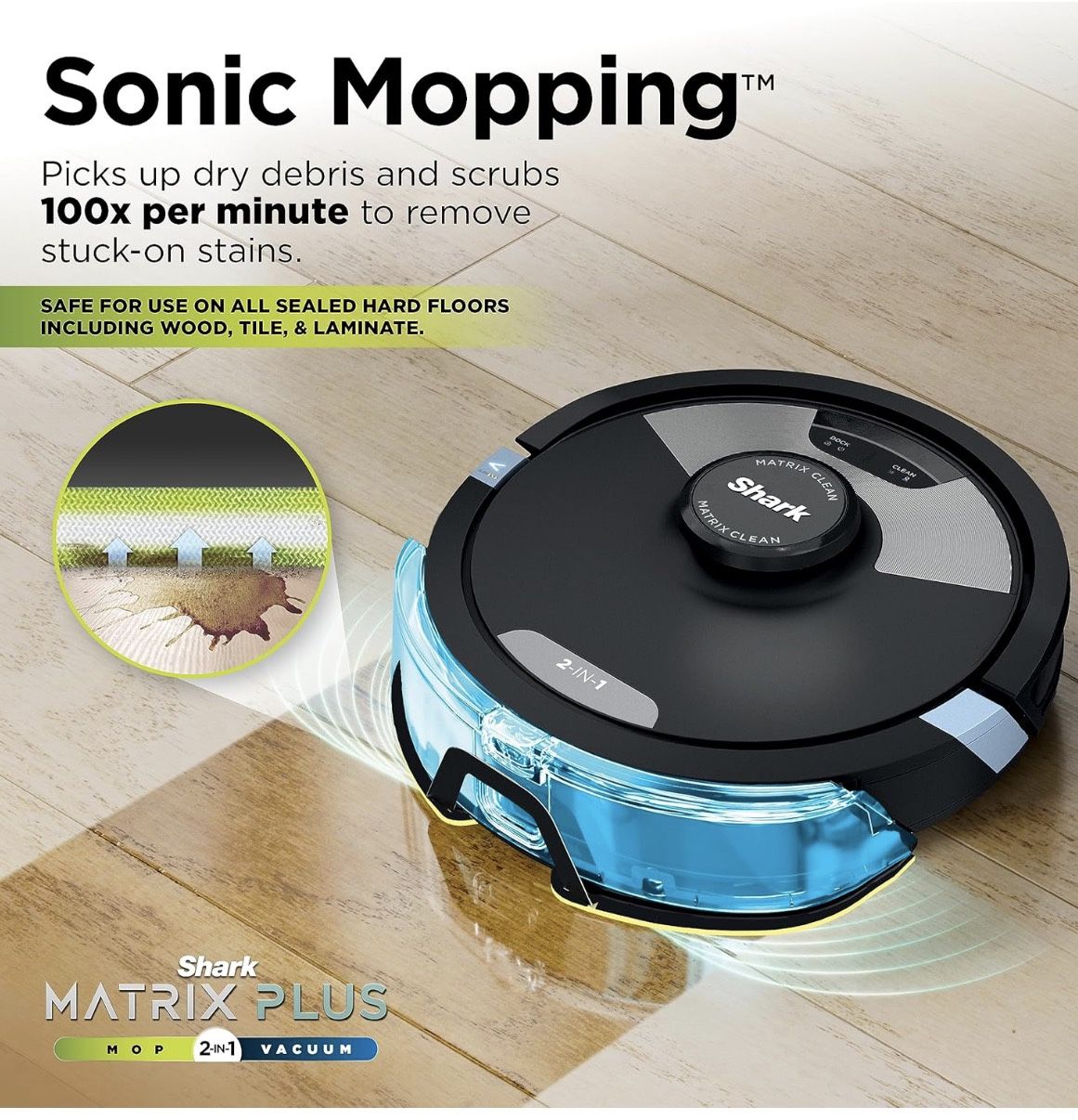 Shark Matrix Plus 2-in-1 Robot Vacuum & Mop, Bagless, Self-Empty, HEPA