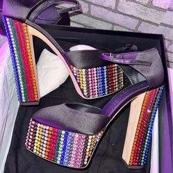 GIUSEPPE ZANOTTI  Bebe embellished satin platform pumps EU 39