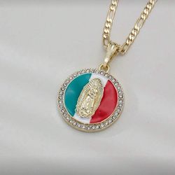 Mexican Guadalupe Pendant Necklace 