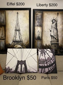 Paris Wall Art Pieces Canvas