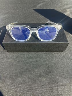 White Chrome hearts blue light sunglasses 