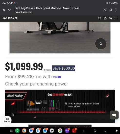 Major Fitness Leg Press Hack Squat Machine AH1

