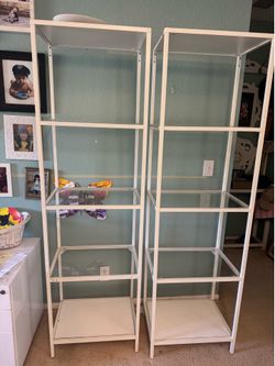 2 metal and glass shelves in perfect condition