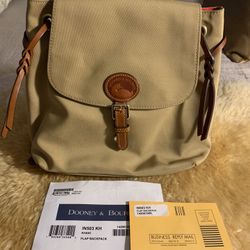 Authentic Dooney And Bourke Khaki Flap Backpack