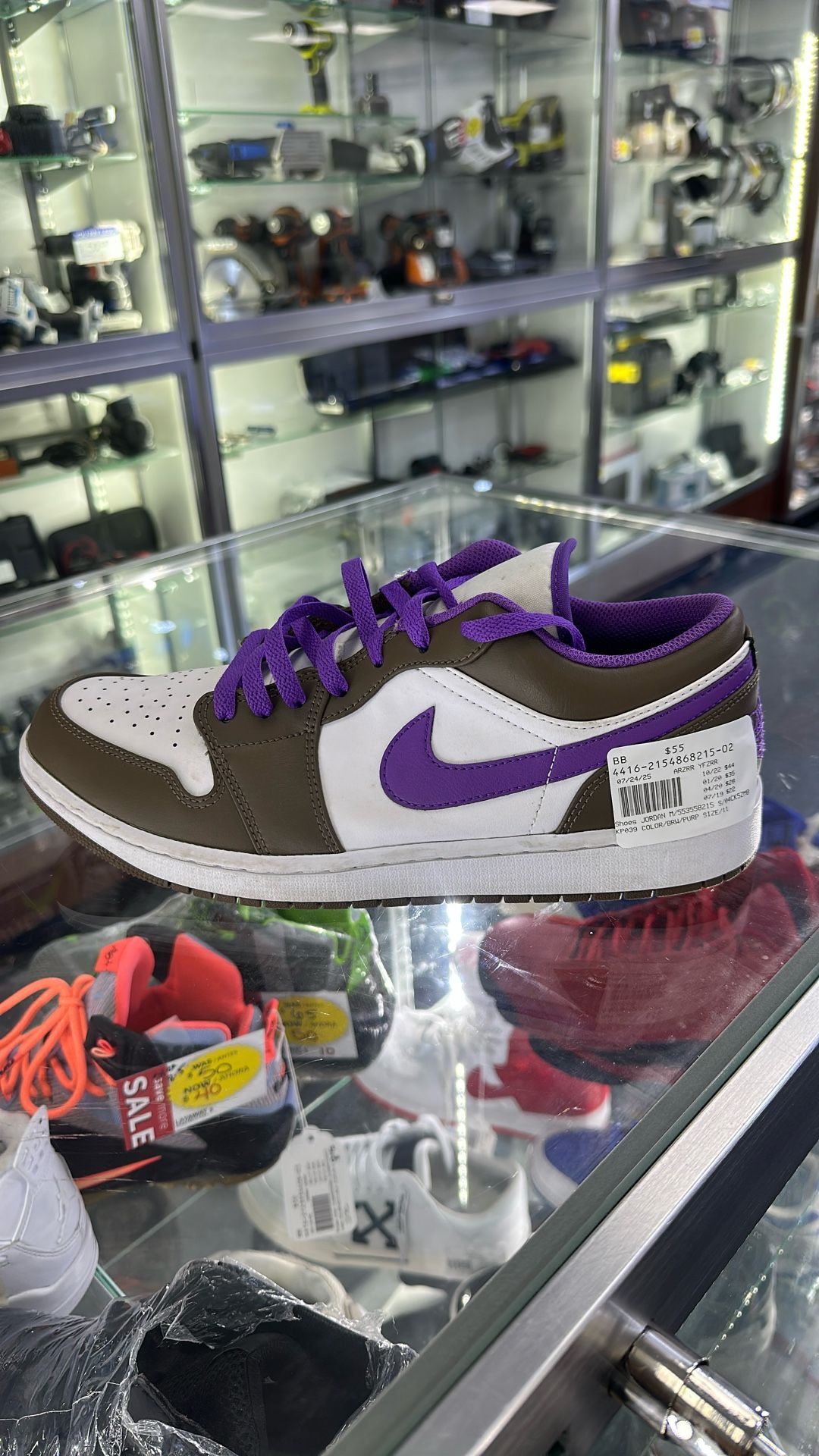 Purple/brown Air Jordan’s 