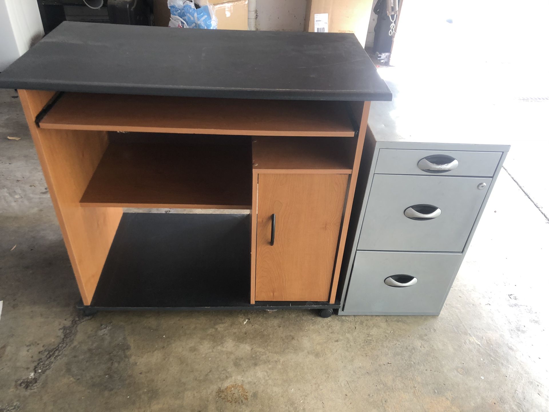 Study Desk and Filing Cabinet