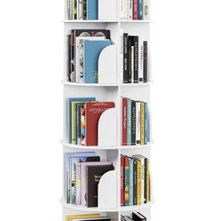 SpaceAid 5 Tier Rotating Bookshelf Tower, Spinning 