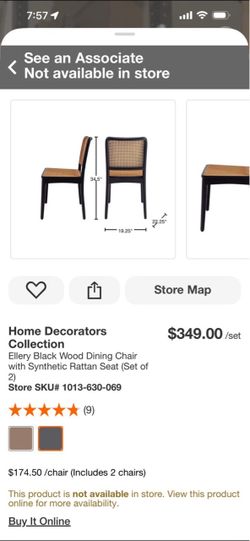 Home Decorators Ellery Black Dining Chairs Set of 2