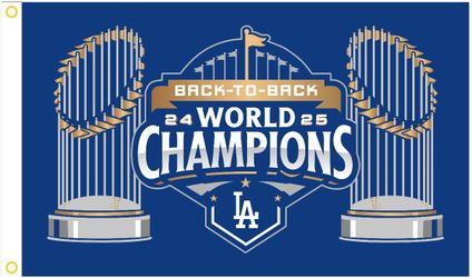 Dodgers Back to Back World Series Champions Flag  2025 2024(Single Sided) 