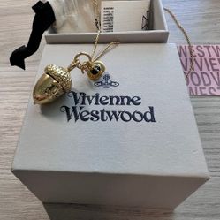 Vivienne Westwood Rare Acorn Necklace 3D in gold