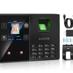 4 in 1 Employee Time Clocks for Small Business (Face + Fingerprint + Palm Print + PIN) Employee Clock in & Out Machine Attendance Punch Clock