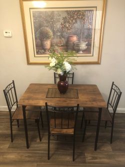 Kitchen dining table set with 4 chairs