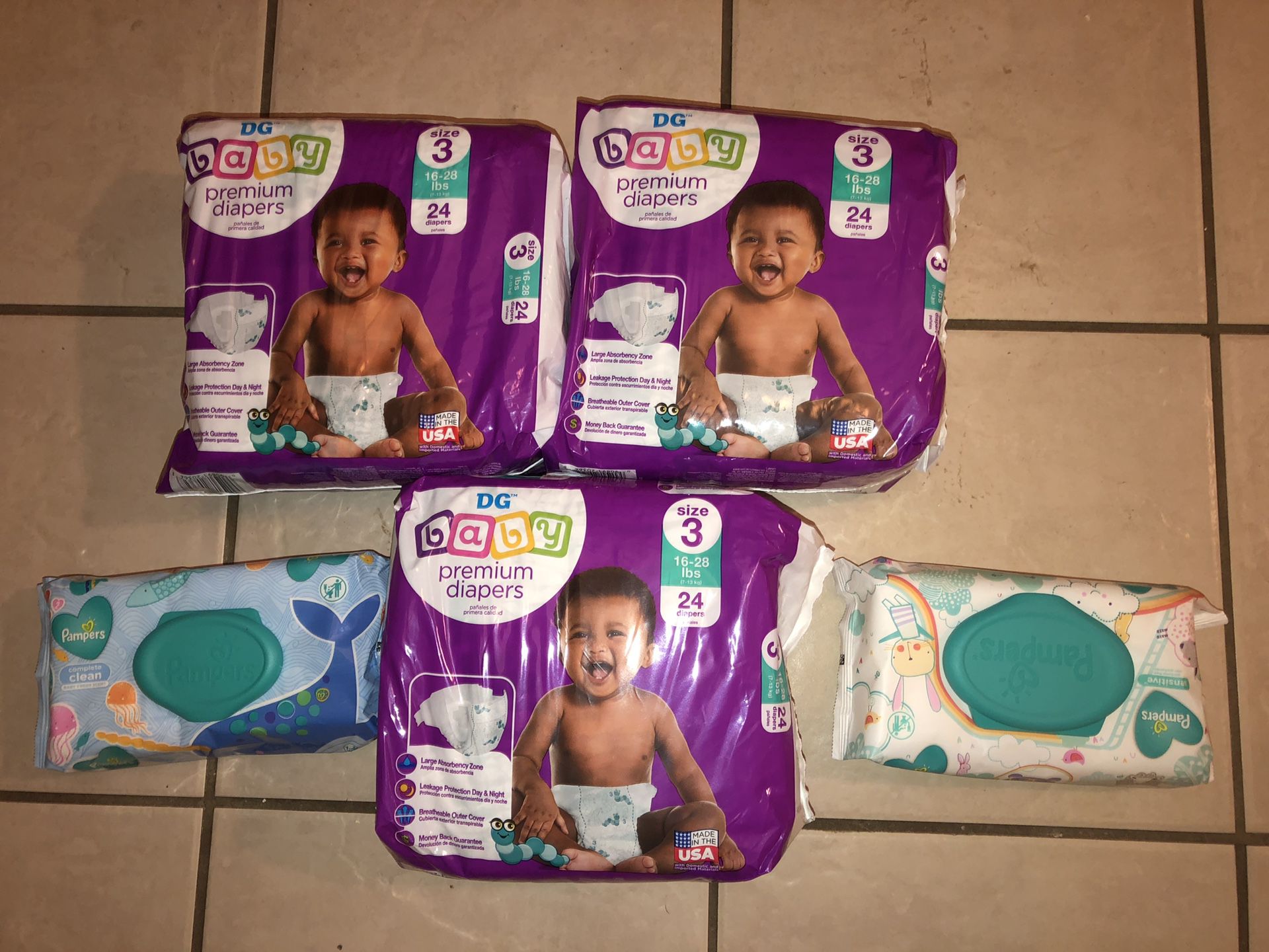 Baby Diapers and Wipes $12 for all