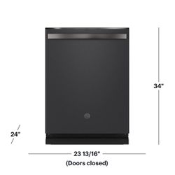 💦NEW GE TopControl Built-In Dishwasher w/Stainless Steel Tub 3rd Rack 46dBA Black Slate GDT665SFNDS