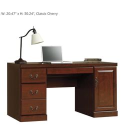 Sauder Heritage Hill Computer Credenza, L: 59.25" x W: 20.47" x H: 30.24", Classic Cherry