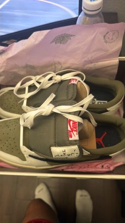 Travis Scott x Fragment x Air Jordan 1 Low OG SP “Sail Military Blue” SIZE 12