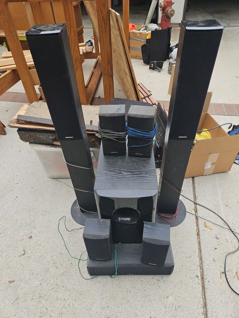 8 Onkyo Surround Sound Speakers