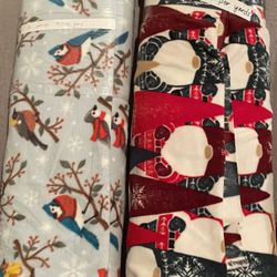 (2) Bolts Anti-Pill Fleece No-Sew Blanket Fabric