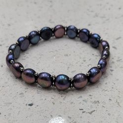 Real Black Peacock Pearl Bracelet