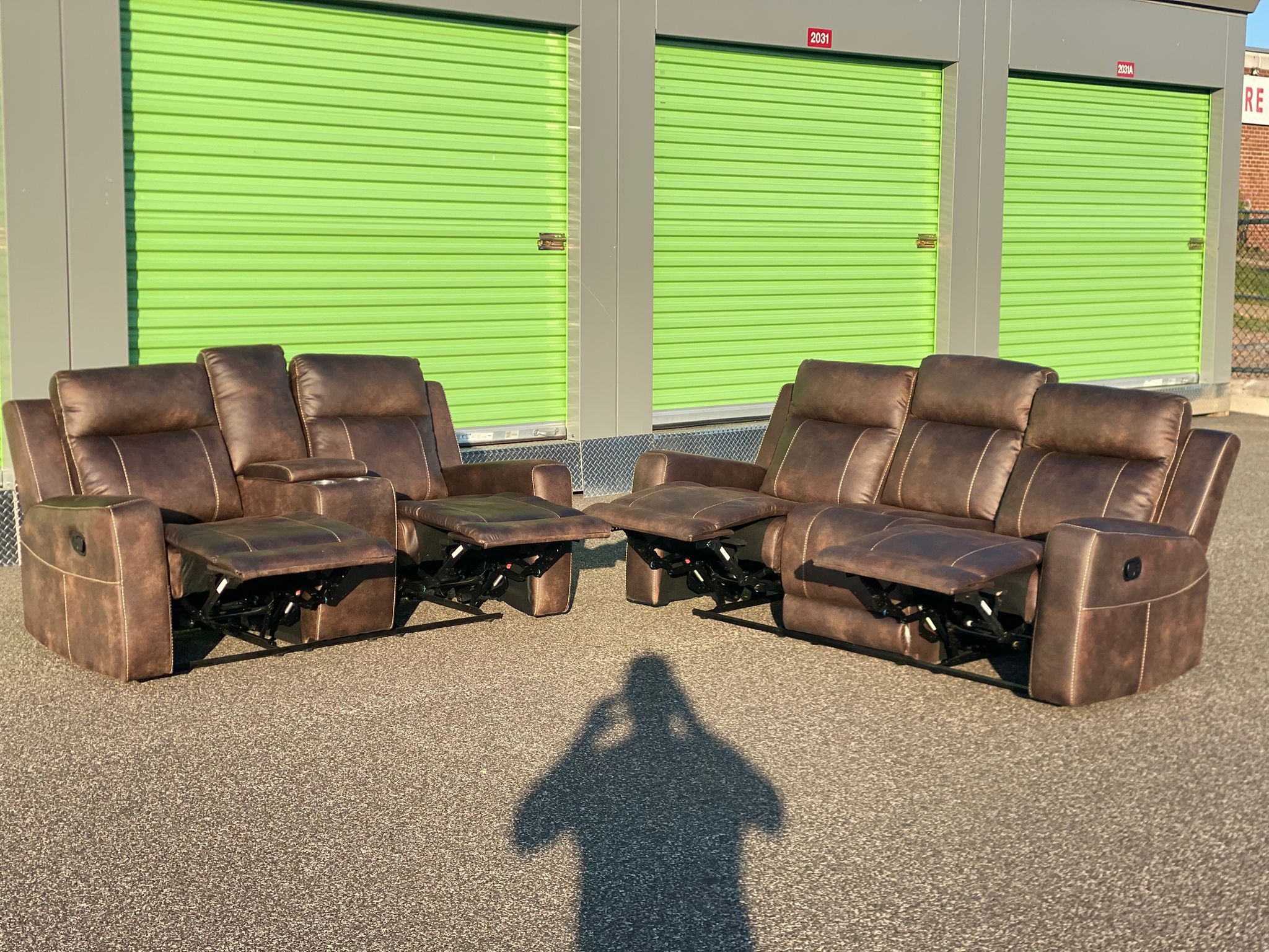 FREE DELIVERY AND INSTALLAT 🚚 Brand New in Box 📦 2 - Piece Reclining Sofa and Love seat Brow Color