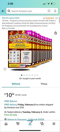 Baby Announcement Lotto Ticket