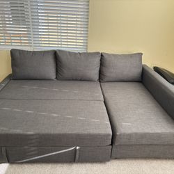 IKEA FRIHETEN Dark Grey Sectional Convertible Sofa