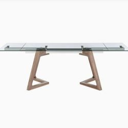 NEW IN BOX!!! Scandinavian Style, Extendable Glass Dining Table 