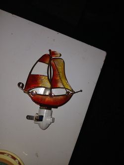 Antique Porcelain Ship Night Lite