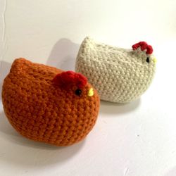 Two Crochet Chickens Decor Set