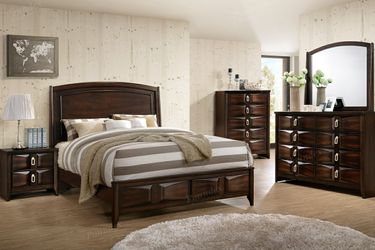 Contemporary Brown 5 Piece Bedroom Set -Queen or King (NO CREDIT CHECK) $39 DOWN