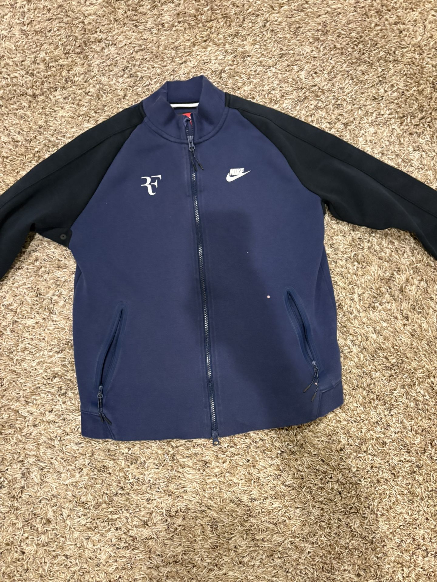 Roger Federer Nike Jacket Mens Medium Navy Blue Tech Fleece. 644780-451