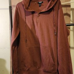 Brand New REO Pullover Have Zip Light Brown Hoodie Pockets Drawstring Size Large New