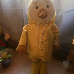 Debi Lilly Decorative Standing Duck In Yellow Raincoat With Hood And Boots 18”